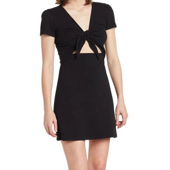 New ~ ABOUND Nordstrom~ Tie Front Rib Knit Mini Dress Vacay Cruise L - Picture 2 of 8